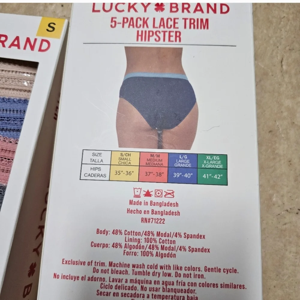 Lucky Brand Women's lace trim Ultra Soft Comfort Underwear Panties 5-Pai…